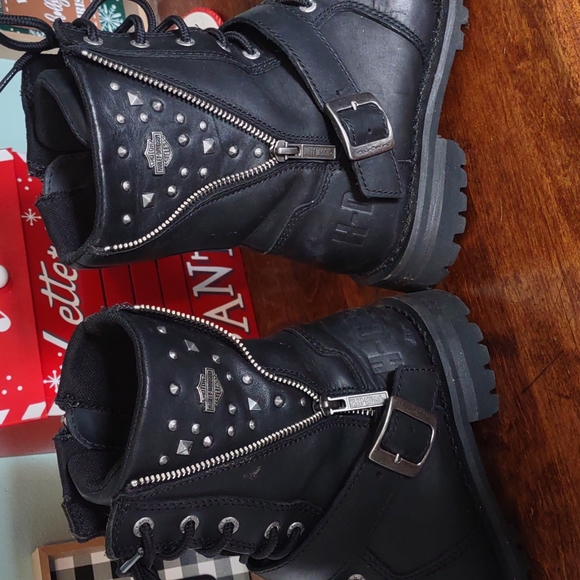 🚫SOLD🚫 Black Hardcore Harley Davidson boots size 10 - Picture 4 of 8